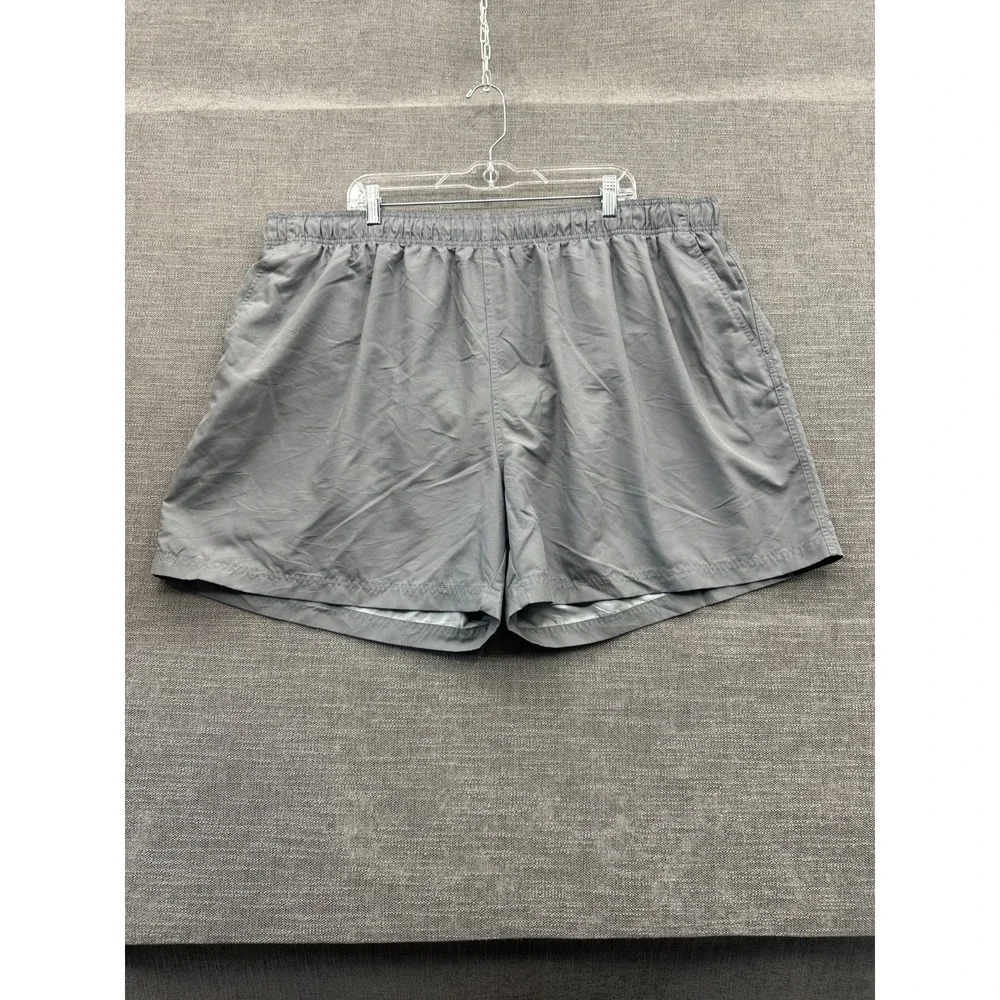 Faded Glory Swim Trunks Shorts Mens 3XL Gray Mesh Lined Elastic Waist Swimwear